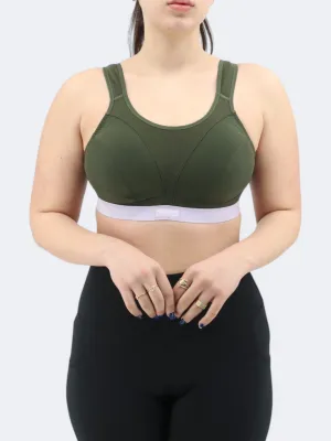 Soutien-gorge de sport texturé pour femme, Olive