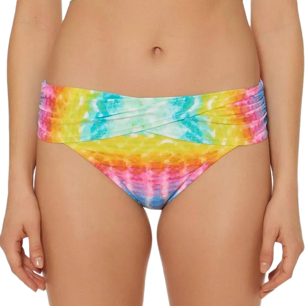 Slip de bikini plié teint en réserve pour femmes, Multi