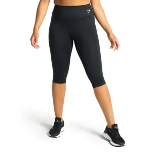 Legging d'entraînement femme court, Noir