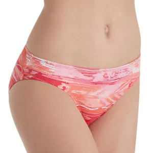 Bas de bikini à motifs ondulés pour femme, rose
