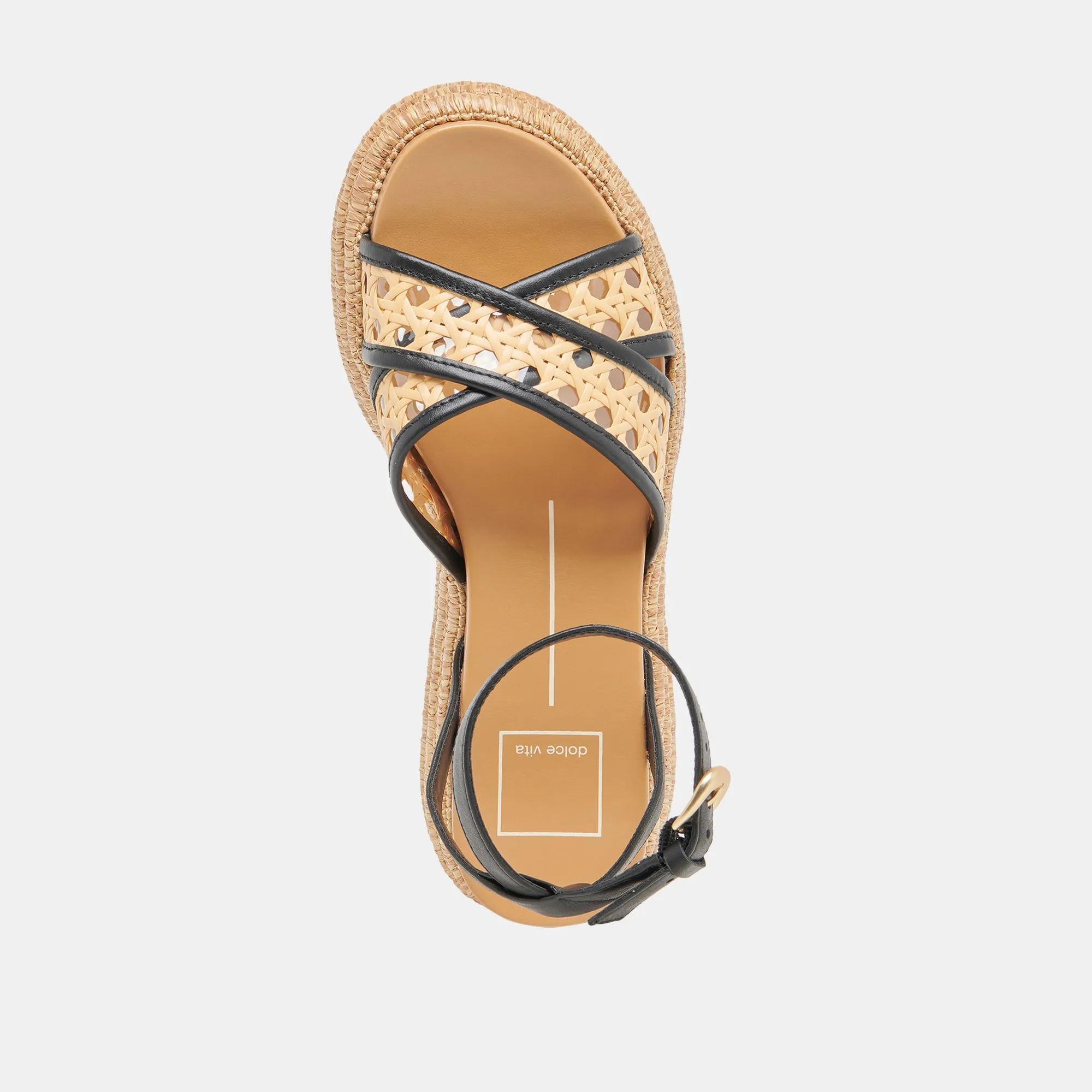 SANDALES WRILEY NOIRES EN RAFFIA TISSÉ