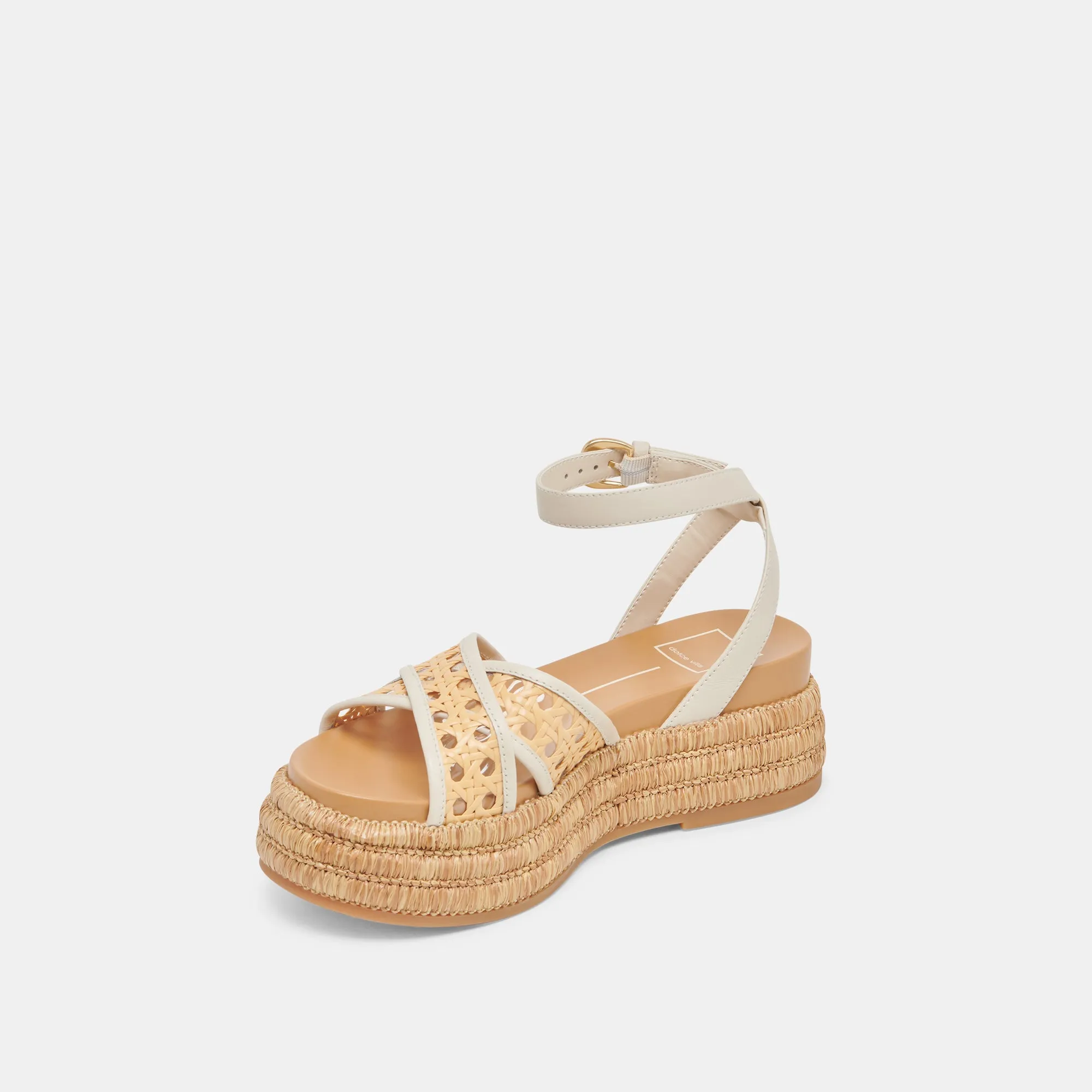 SANDALES WRILEY CREME TISSÉES EN RAFFIA