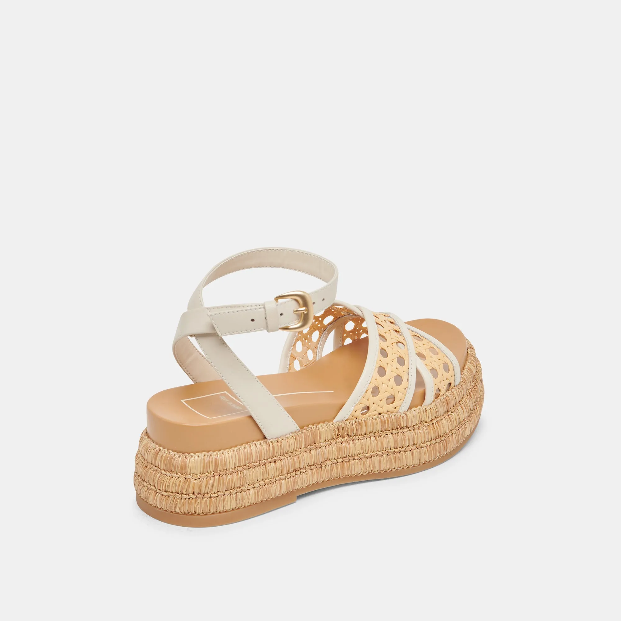 SANDALES WRILEY CREME TISSÉES EN RAFFIA