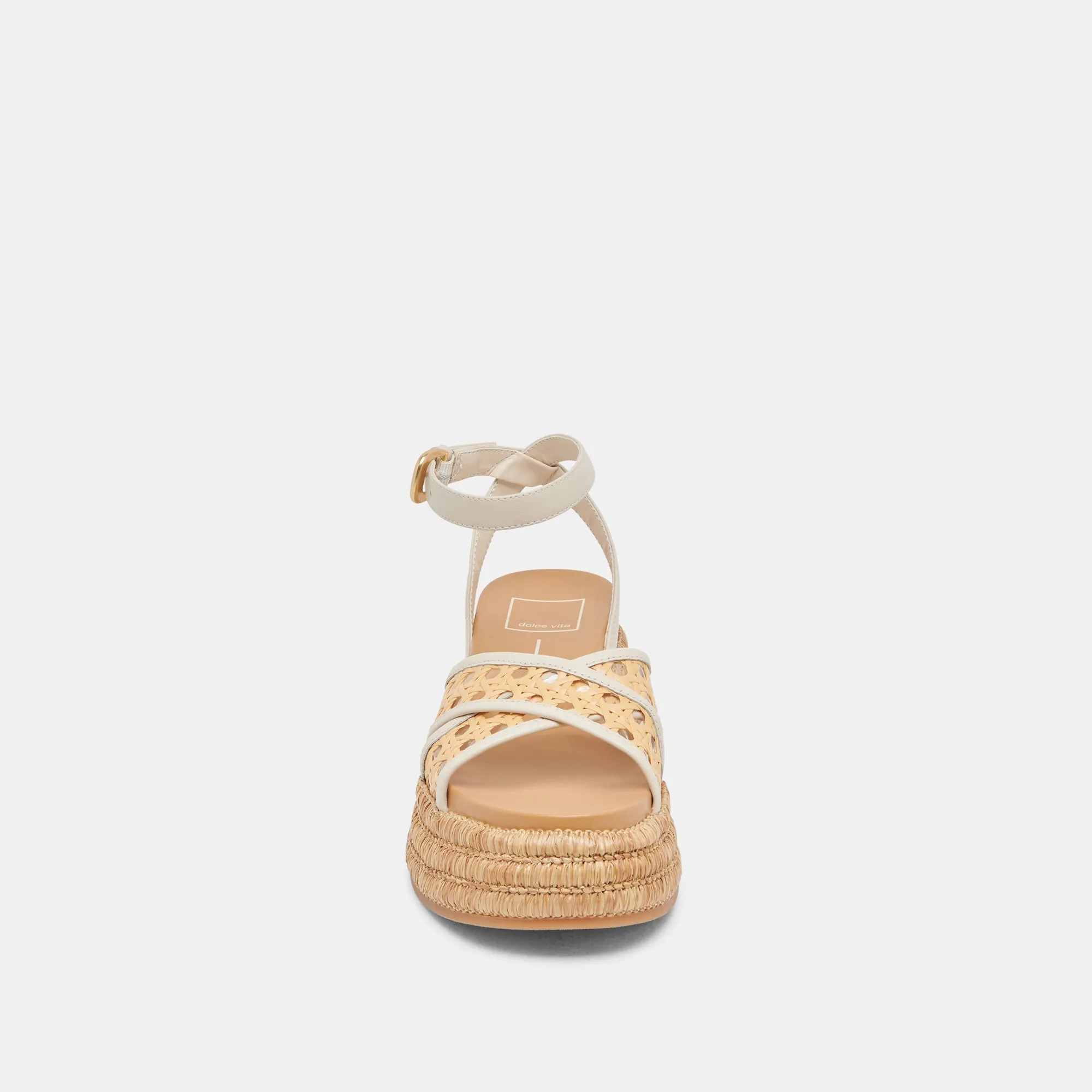 SANDALES WRILEY CREME TISSÉES EN RAFFIA