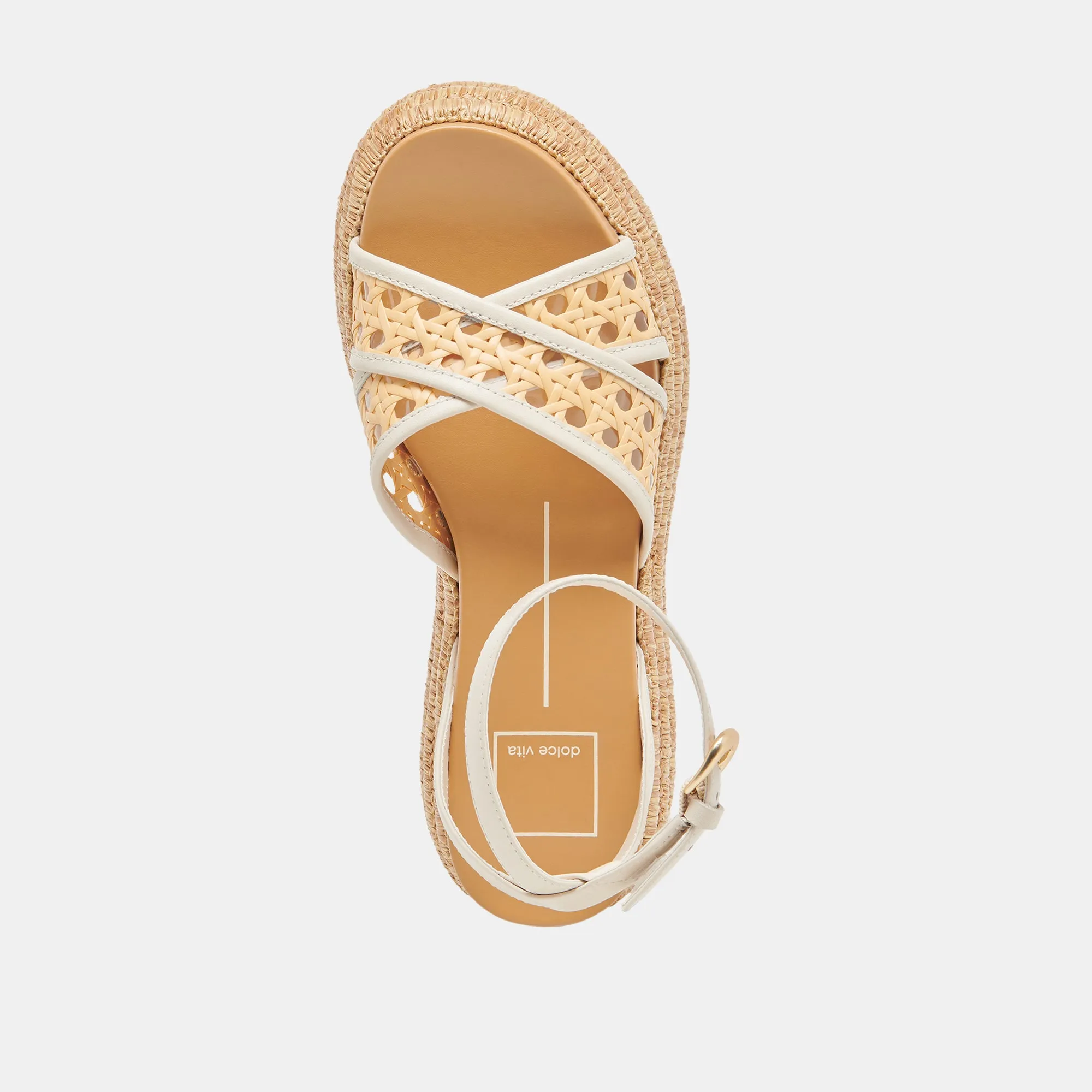 SANDALES WRILEY CREME TISSÉES EN RAFFIA