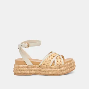 SANDALES WRILEY CREME TISSÉES EN RAFFIA