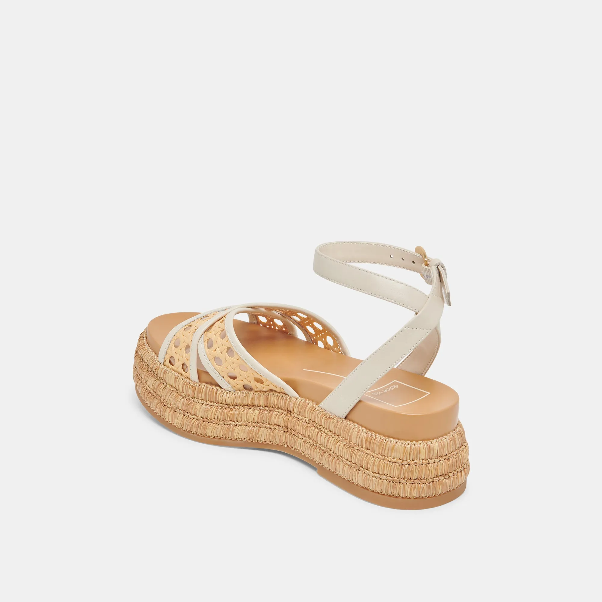 SANDALES WRILEY CREME TISSÉES EN RAFFIA