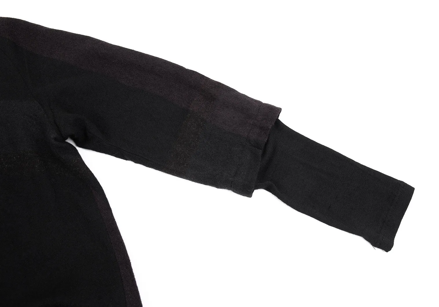 Yohji Yamamoto Japon. Robe évasée en laine et nylon à carreaux noirs Y's