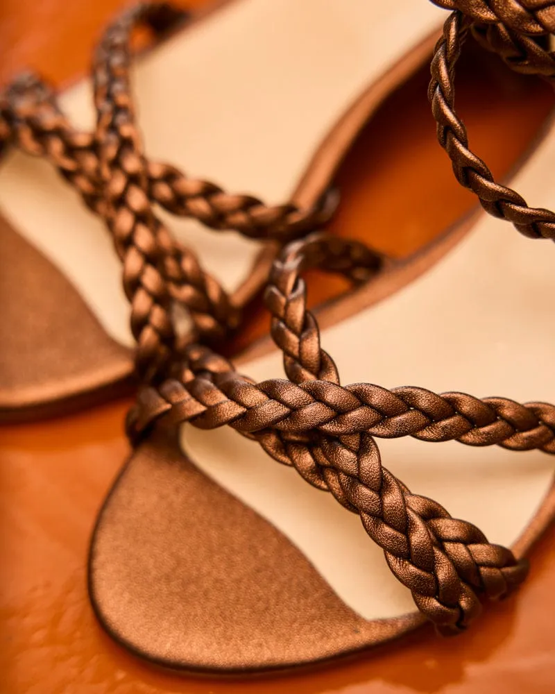Sandales compensées vegan recyclées Yselis | Bronze