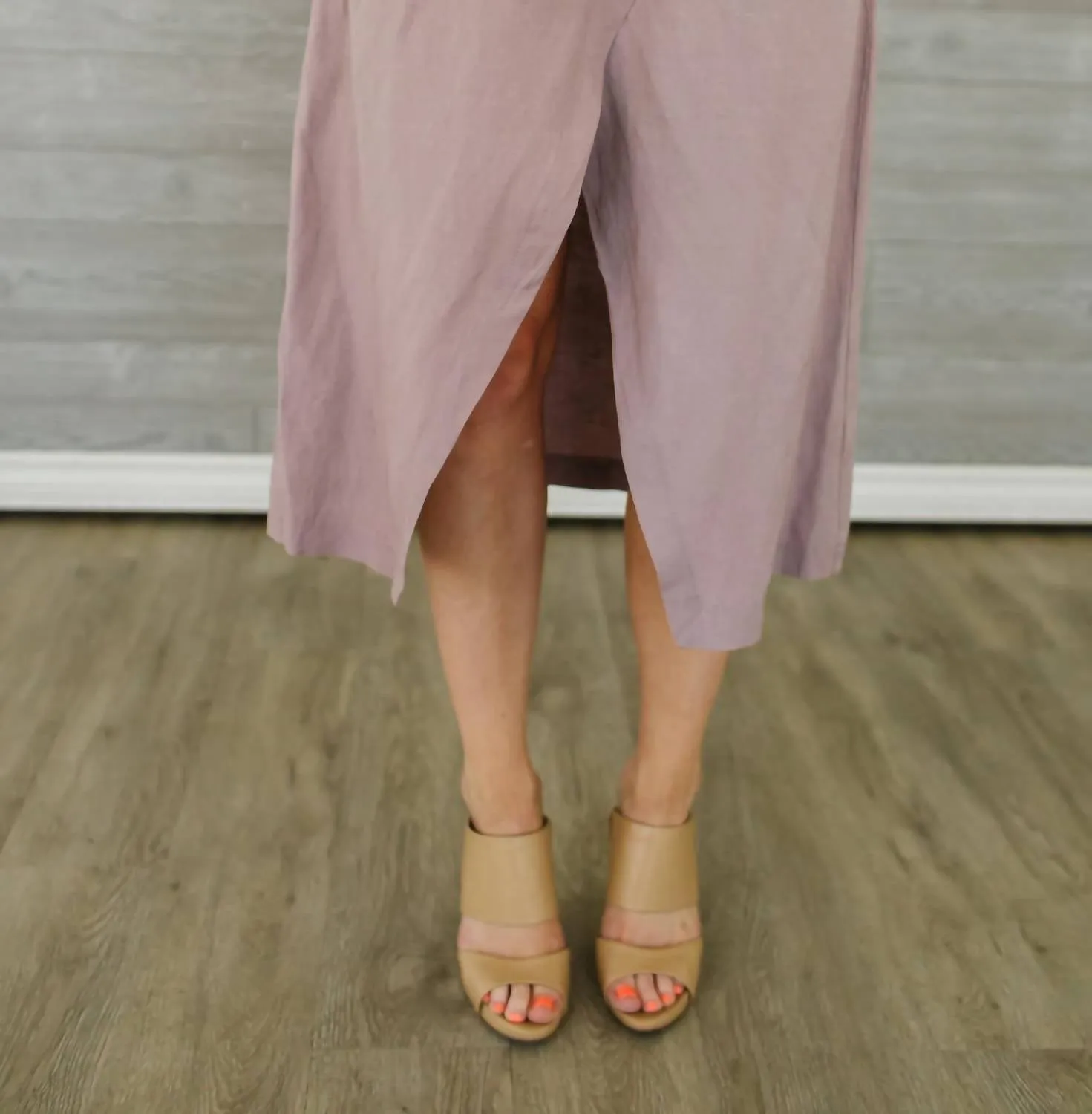Jupe enveloppante Zenya en mauve